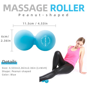 MURLIEN Peanut Massage Ball, Double Lacrosse Ball for Myofascial Release, Trigger Point Therapy, Sore Muscle Relief Massager, Alleviating Neck, Shoulder, Back, Legs, Foot or Muscle Tension - Orange