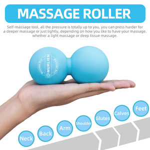 MURLIEN Peanut Massage Ball, Double Lacrosse Ball for Myofascial Release, Trigger Point Therapy, Sore Muscle Relief Massager, Alleviating Neck, Shoulder, Back, Legs, Foot or Muscle Tension - Orange