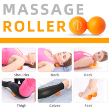 Load image into Gallery viewer, MURLIEN Peanut Massage Ball, Double Lacrosse Ball for Myofascial Release, Trigger Point Therapy, Sore Muscle Relief Massager, Alleviating Neck, Shoulder, Back, Legs, Foot or Muscle Tension - Orange