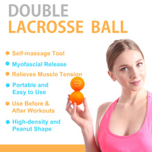 Load image into Gallery viewer, MURLIEN Peanut Massage Ball, Double Lacrosse Ball for Myofascial Release, Trigger Point Therapy, Sore Muscle Relief Massager, Alleviating Neck, Shoulder, Back, Legs, Foot or Muscle Tension - Orange