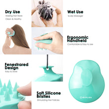 Load image into Gallery viewer, MURLIEN Scalp Massaging Shampoo Brush, Manual Head Scalp Massager, Scalp Care Brush with Flexible Silicone Bristles for Scalp Relax and Hair Clean - Green
