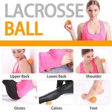 Load image into Gallery viewer, MURLIEN Massage Ball Set, Spiky Ball &amp; Lacrosse Ball for Trigger Point, Deep Tissue, Myofascial Release, Massager for Neck, Shoulder, Back, Foot or Muscle Tension - Orange