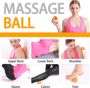 MURLIEN Massage Ball, Lacrosse Ball for Trigger Point Therapy, Deep Tissue, Myofascial Release, Sore Muscle Relief Massager for Neck, Shoulder, Back, Legs, Foot or Muscle Tension - Orange