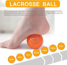 Load image into Gallery viewer, MURLIEN Massage Ball, Lacrosse Ball for Trigger Point Therapy, Deep Tissue, Myofascial Release, Sore Muscle Relief Massager for Neck, Shoulder, Back, Legs, Foot or Muscle Tension - Orange