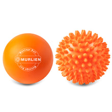 Load image into Gallery viewer, MURLIEN Massage Ball Set, Spiky Ball &amp; Lacrosse Ball for Trigger Point, Deep Tissue, Myofascial Release, Massager for Neck, Shoulder, Back, Foot or Muscle Tension - Orange