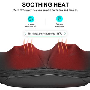 MURLIEN Shiatsu Neck Shoulder and Back Massager with Heat, Deep Tissue 3D Kneading Trigger Points Full Body Massager for Legs, Calves, Thighs, Feet, Muscle Tension Release, Home, Office, Car Use.